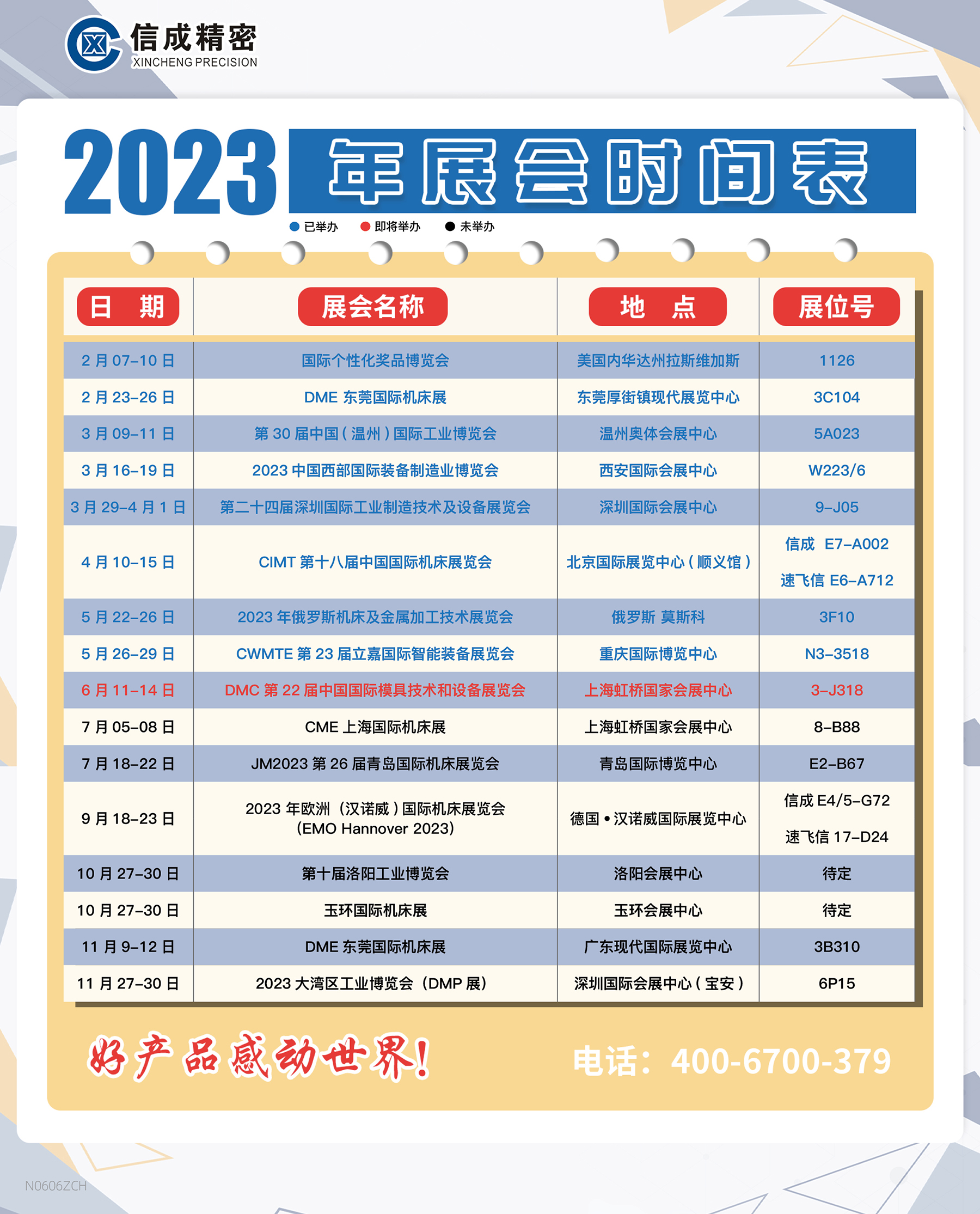 洛陽信成2023年上半年展會安排時間表